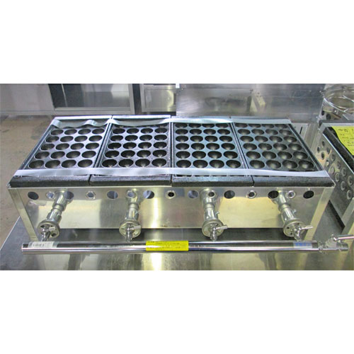 【中古】たこ焼き器 28穴4連 幅770×奥行345×高さ190 都市ガス 【送料無料】【未使用品】【業務用】 【中古】たこ焼き器 28穴4連 幅770×奥行345×高さ190 都市ガス 【送料無料】【未使用品】【業務用】