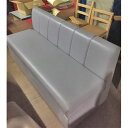 【中古】ソファー ビニル張り グレー 幅1500×