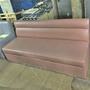 【中古】BOXソファー ベージュ合皮 幅1650×