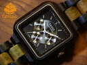 テンス 【tense】 日本公式ショップ 木製腕時計 メンズ ウォッチ スクエアモデル No.124 ダークサンダルウッ