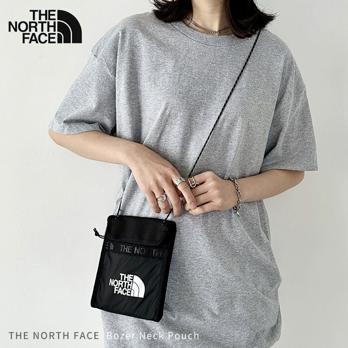 【メール便 /送料無料】【国内発送】THE NORTH FACE ザ <strong>ノースフェイス</strong> Bozer Neck Pouch ポーチ ポシェット サコッシュ バッグ かばん 薄型 コンパクト スリム 黒 ブラックロゴ 正規品 NF0A52RZ