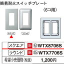 WTX8706S パナソニック コスモシリーズワイド21配線器具 ラフィーネアシリーズ 簡易耐火コンセントプレート (6コ用)(ウォームシルバー)(スクエア)
