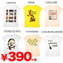 新作！500デザインTシャツ☆クルーネック2☆スペシャルプライス クルーネック ユニセックス プリントTシャツ (半袖) 390円ショップ