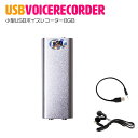 超小型 ICボイスレコーダー 8GB 大容量 USBメモリ機能搭載 イヤホン付き シルバー/銀 【小型ボイスレコーダー ICレコーダー 長時間録画 再生 録音機 コンパクト ビジネス プライベート 会議 商談 セミナー 講演 授業 探偵 トラブル 防犯対策 簡単操作 アルミ】