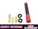 汎用 ショート カーボンアンテナ カーボン 8cm/80mm ラジオアンテナ 感度抜群 レッド/赤 【検索ワード:交換 後付け ブラック ユーロ 車 カーナビ 地デジ アンテナ 短い ショートアンテナ ショートカーボンアンテナ】