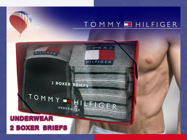 【TOMMY HILFIGER】 トミーヒルフィガー ボクサーブリーフ アメリカンサイズ メンズパンツ 2枚組み 選べる3サイズ ダークグリーンボーダー　ダークグリーン 09T0032【2sp_120511_b】【FS_708-7】【H2】
