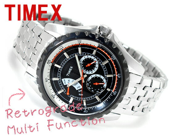 【TIMEX】 タイメックス マルチファンクション レトログラード ブラック ステンレスベルト T2M430【FS_708-7】【H2】TIMEX タイメックス Retrograde 男性 腕時計 T2M430