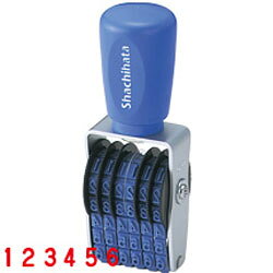 【エルゴグリップ欧文6連5号　回転ゴム印　ゴシック体　CF-65G】握りやすく押しやすい回転ゴム印[シャチハタ]