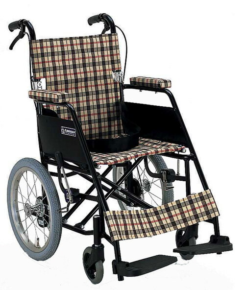 【車椅子】【車いす】【車イス】【送料無料】車椅子（カワムラ製）KL16-38(40)B 68%off・送料無料 機能＝アルミ・背折れ・ブレーキ・超軽量・コンパクト KLシリーズ