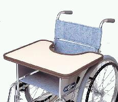 車いす用テーブル(白)全面ゴム枠　日進医療器製車椅子用オプション