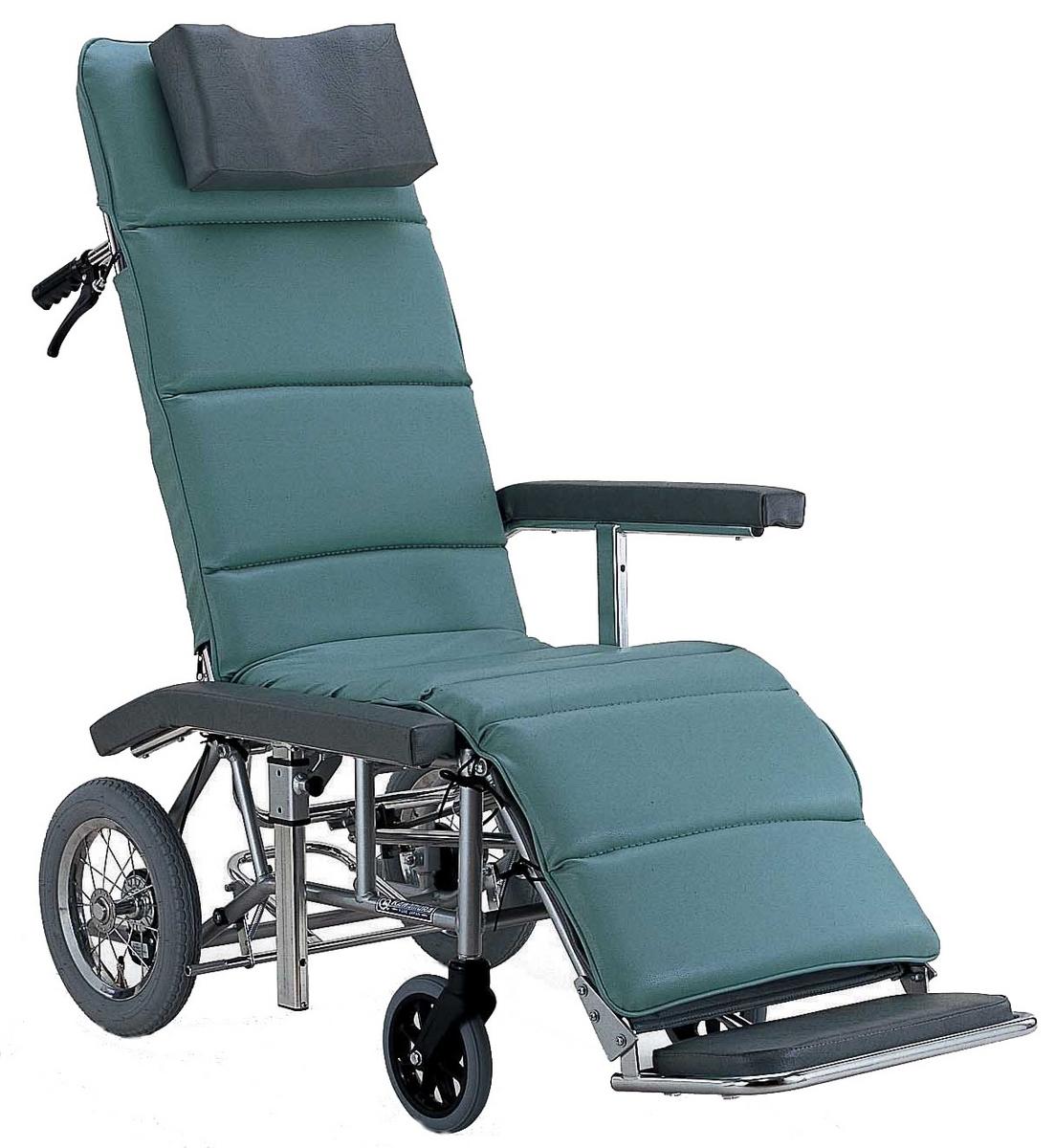 【車椅子】【車いす】【車イス】【送料無料】リクライニング車椅子（カワムラ製）RR70NB　特徴=アルミ製・介助ブレーキ有り・クッション（厚さ：背部8cm/座部7cm/脚部4.5cm）　56%off・送料無料