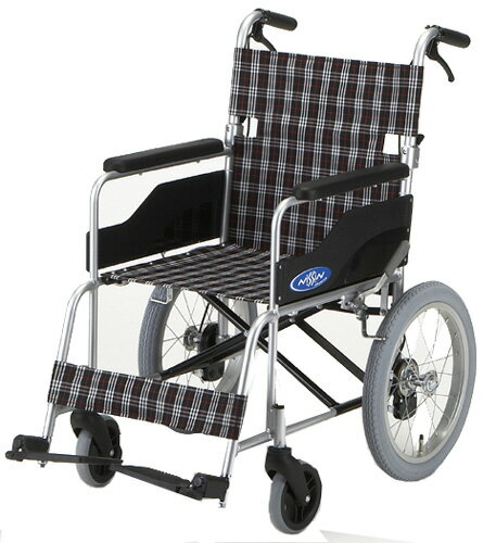 【車椅子】【車いす】【車イス】【送料無料】車椅子(日進製)NC-2CB機能＝アルミ・背折れ・ブレーキ・シートがお洒落な車椅子