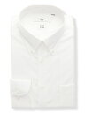 ワイシャツ 長袖 形態安定 COOL MAX ボタンダウンカラー 無地 FIT ドレスシャツ ホワイト ザ・スーツカンパニー