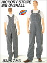 Dickies ディッキーズ 83297HS ヒッコリーストライプ OVERALL NAVY BLUE オーバーオール カバーオール ストーン 裾上げOK【ツナギ つなぎ オーバー オール 作業着 仕事着 定番 アメリカ デラックス カバーオール レギュラーフィット ジーンズ ジーパン カーペインター】