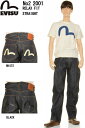 エヴィスジーンズ28〜36inユーロカモメ 白 黒 No2 2001 リラックスストレート ヴィンテージデニム EVISU JEANS RELAXED FIT STRAIGHT【28〜36inch 送料裾上無料 戎Gパン エビスジーンズ EVISUJEANS No2 VINTAGE XXDENIM ホワイトカモメORブラックマーク 新品】