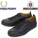 正規取扱店 FRED PERRY (フレッドペリー)XGEORGE COX (ジョージコックス) Wネーム B1174-102 TENNIS SHOE S/L スニーカー 102-BLACK FP267