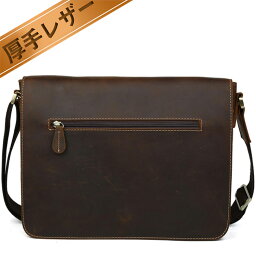 【DEAL参加10%P】TIDING アンティーク風 本革 メンズ <strong>ショルダーバッグ</strong> オイルレザー 厚手牛革 蓋付き A4鞄 斜めがけ メッセンジャーバッグ 自転車かばん <strong>ダークブラウン</strong> D-MF MNFA_DL SBFA_DLB5