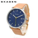 スカーゲン 腕時計 SKW6279 SKAGEN HAGEN 時計 メンズ ウォッチ ブルー/シルバー/ライトブラウン レザー 【送料無料(※北海道・沖縄は1,000円)】
