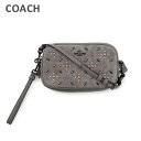 COACH コーチ ポーチ バッグ 22868 DKHGR グレー レザー クラッチバッグ レディース 【送料無料(※北海道・沖縄は1,000円)】
