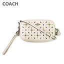COACH コーチ ポーチ バッグ 24406 LHCHK ホワイト レザー クラッチバッグ レディース 【送料無料(※北海道・沖縄は1,000円)】