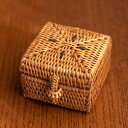トゥガナン村のアタ バスケットボックス【約5cm】 / 小物入れアタ インド タイ バリ 収納 箱 エスニック アジア 雑貨