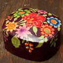 カシミールのペーパーマッシュ 箱型カラフルフラワー小物入れ 中 Paper Mache Kashmir Persian Arabesque イスラム イスラミック Islam / あす楽