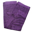 190cm×100cm ガンジス川に泳ぐカワイルカ - パープル | ラムナミ 布 ルンギー アジアン インド ゾウ プリント ファブリック エスニック