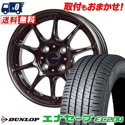 155/65R14 75S DUNLOP ENASAVE EC204 G-SPEED P-07 サマータイヤホイール4本セット 【取付対象】