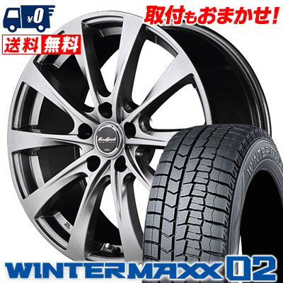 215/45R17 87Q DUNLOP ダンロップ WINTER MAXX 02 WM02 ウインターマックス 02 EUROSPEED F10 ユーロスピード F10 スタッドレスタイヤホイール4本セット