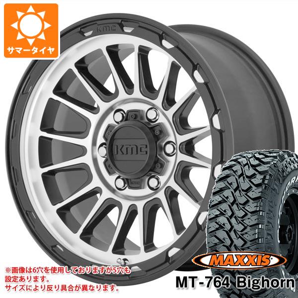 【タイヤ交換対象】サマータイヤ 225/75R16 10PR マキシス MT-764 ビッグホーン アウトラインホワイトレター KMC KM542 インパクト 7.0-16 タイヤホイール4本セット