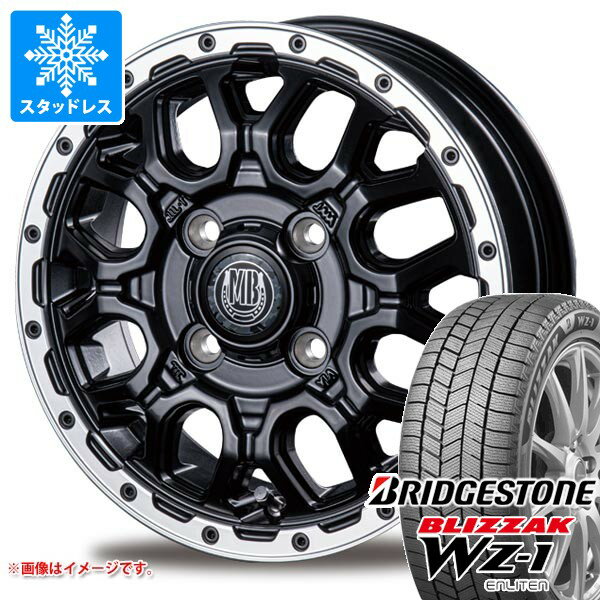 【タイヤ交換対象】ダイハツ アトレーワゴン S300系用 2025年製 スタッドレス ブリヂストン ブリザック WZ-1 165/65R14 79Q インターミラノ マッドバーン XR-800M タイヤホイール4本セット