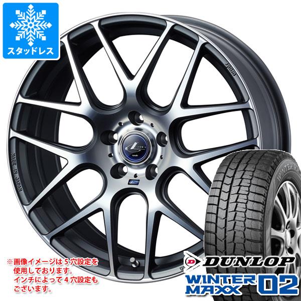 【タイヤ交換対象】プリウス 60系用 スタッドレス ダンロップ ウインターマックス02 WM02 195/60R17 90Q レオニス ナヴィア 06 タイヤホイール4本セット