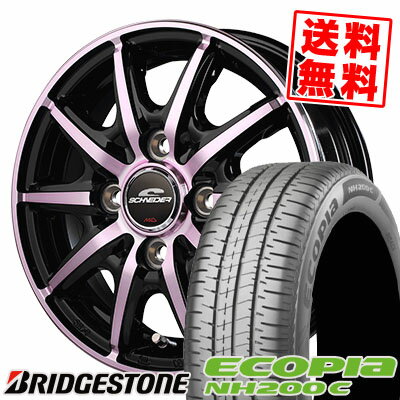 165/55R14 72V BRIDGESTONE ブリヂストン ECOPIA NH200C エコピア NH200C SCHNEIDER RX10-K シュナイダー RX10-K サマータイヤホイール4本セット