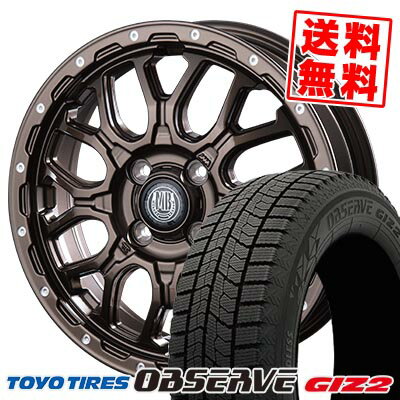 155/65R14 75Q トーヨータイヤ OBSERVE GIZ2 MUD BAHN XR-800M スタッドレスタイヤホイール4本セット 【取付対象】