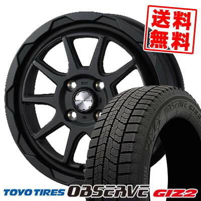 155/65R14 75Q トーヨータイヤ OBSERVE GIZ2 WEDS MUD VANCE06 スタッドレスタイヤホイール4本セット 【取付対象】