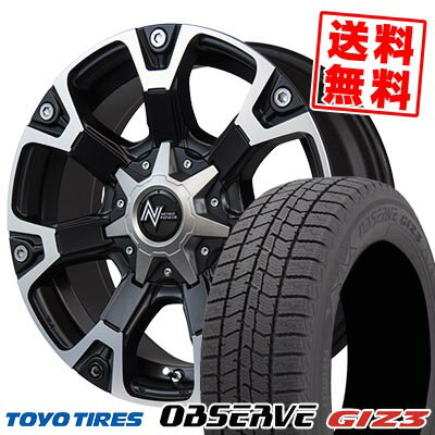 215/60R16 95Q トーヨータイヤ OBSERVE GIZ3 NITRO POWER WARHEAD スタッドレスタイヤホイール4本セット 【取付対象】