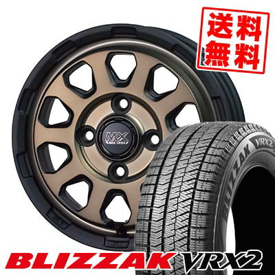 155/65R14 75Q ブリヂストン BLIZZAK VRX2 MAD CROSS RANGER スタッドレスタイヤホイール4本セット 【取付対象】