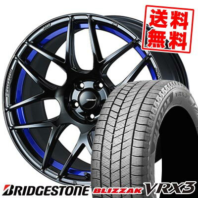 225/45R18 91Q ブリヂストン BLIZZAK VRX3 WedsSport SA-27R スタッドレスタイヤホイール4本セット 【取付対象】