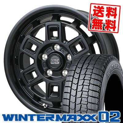 205/55R16 91Q ダンロップ WINTER MAXX 02 WM02 MAD CROSS AEVER スタッドレスタイヤホイール4本セット 【取付対象】