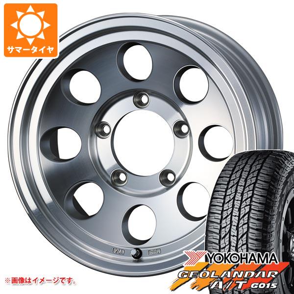 【タイヤ交換対象】5本セット ジムニーシエラ JB74W用 サマータイヤ ヨコハマ ジオランダー A/T G015 225/70R16 103H ブラックレター ジムライン タイプ2 6.0-16 タイヤホイール5本セット