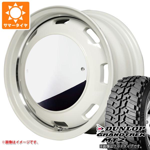 【タイヤ交換対象】ジムニー用 サマータイヤ ダンロップ グラントレック MT2 195R16C 104Q ブラックレター NARROW ガルシア シスコムーン 5.5-16 タイヤホイール4本セット