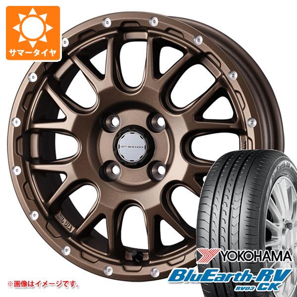 【タイヤ交換対象】エブリイワゴン DA17W用 サマータイヤ ヨコハマ ブルーアースRV RV03CK 165/65R14 79S マッドヴァンス08 4.5-14 タイヤホイール4本セット