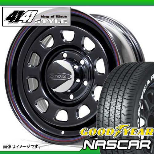 ハイエース 200系に！ 225/60R16 ホワイトレター グッドイヤー イーグル ＃1 ナスカー ＆ 4141スタイル デイトナ 7.0-16 タイヤホイール4本セット 【マラソン201207_家電】【RCPmara1207】タイヤホイール サマータイヤ グッドイヤー 225/60R16 4本セット