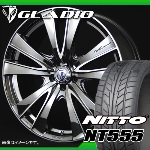 245/35R19 ニットー NT555 ＆ ベルサス グラーディオ 8.0-19 タイヤホイール4本セット 【マラソン201207_家電】【RCPmara1207】タイヤホイール サマータイヤ ニットー 245/35R19 4本セット