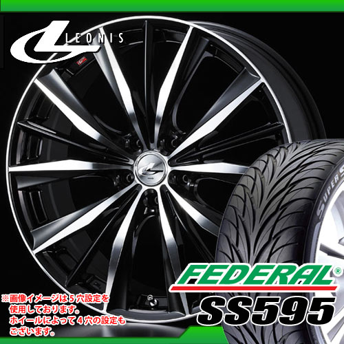 195/50R15 フェデラル SS595 ＆ レオニス VX BKミラー 6.0-15 タイヤホイール4本セット 【マラソン201207_家電】【RCPmara1207】タイヤホイール サマータイヤ フェデラル 195/50R15 4本セット