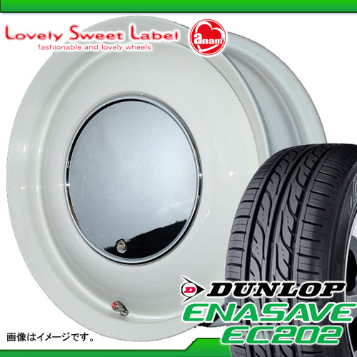 165/65R15 ダンロップ エナセーブ EC202 ＆ ラブリースウィートレーベル アナム 5.0-15 タイヤホイール4本セット 【RCPmara1207】