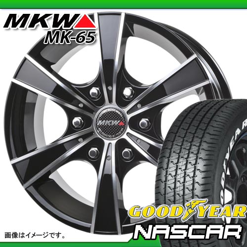 ハイエース 200系に！ 225/60R16 ホワイトレター グッドイヤー イーグル ＃1 ナスカー ＆ MKW MK-65 6.5-16 タイヤホイール4本セット 【RCPmara1207】