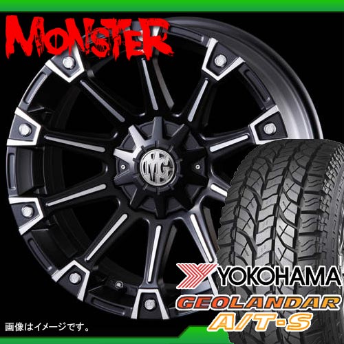 315/75R16 ブラックレター ヨコハマ ジオランダー A/T-S G012 ＆ クリムソン マーテルギア モンスター 8.0-16 タイヤホイール4本セット 【RCPmara1207】