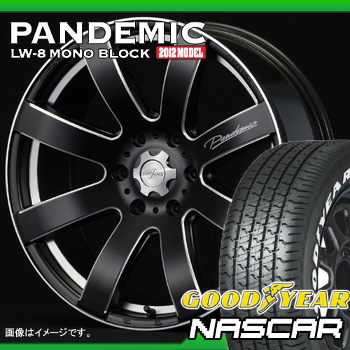 ハイエース 200系に！ 225/60R16 ホワイトレター グッドイヤー イーグル ＃1 ナスカー ＆ パンデミック LW-8 モノブロック 6.5-16 タイヤホイール4本セット 【RCPmara1207】