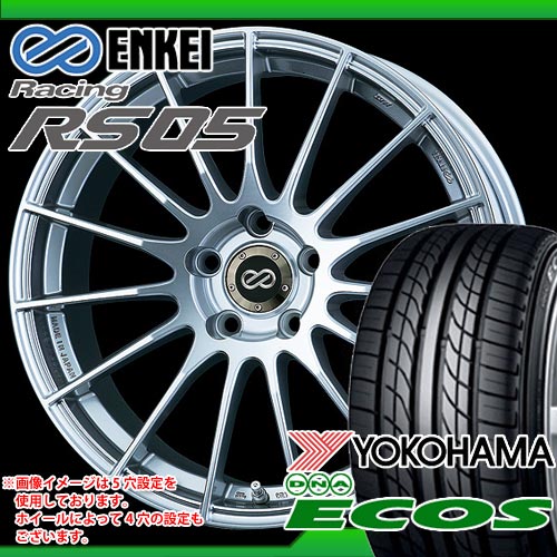 225/35R18 ヨコハマ DNA エコス ES300 ＆ エンケイ レーシング RS05 7.5-18 タイヤホイール4本セット 【RCPmara1207】